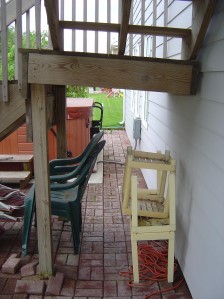 Deck stairs details