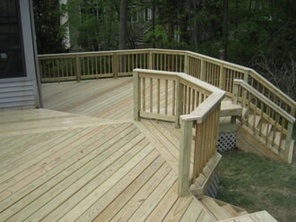 wood multi level custom deck 