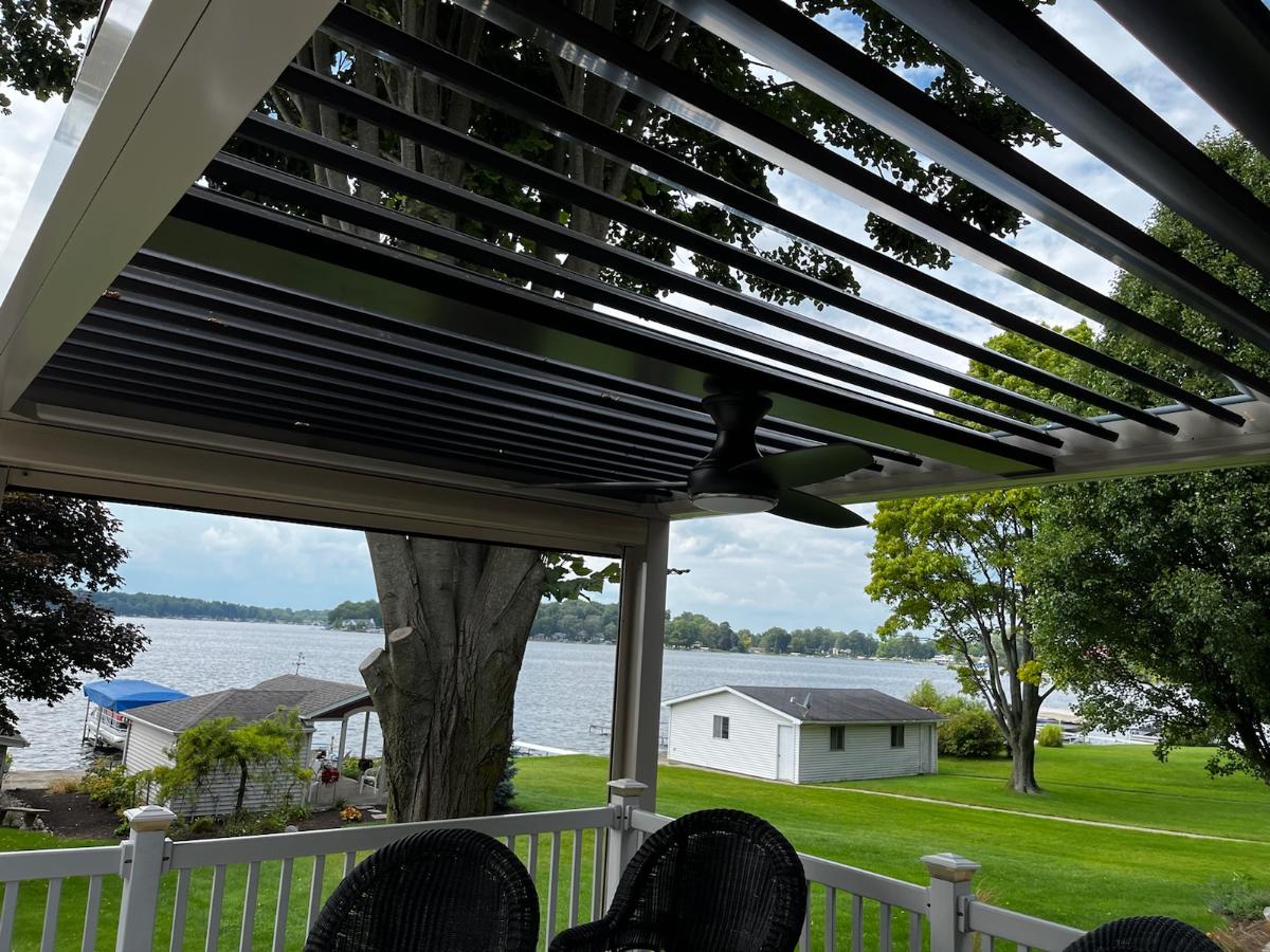 louvered roof pergola open example archadeck of fort wayne