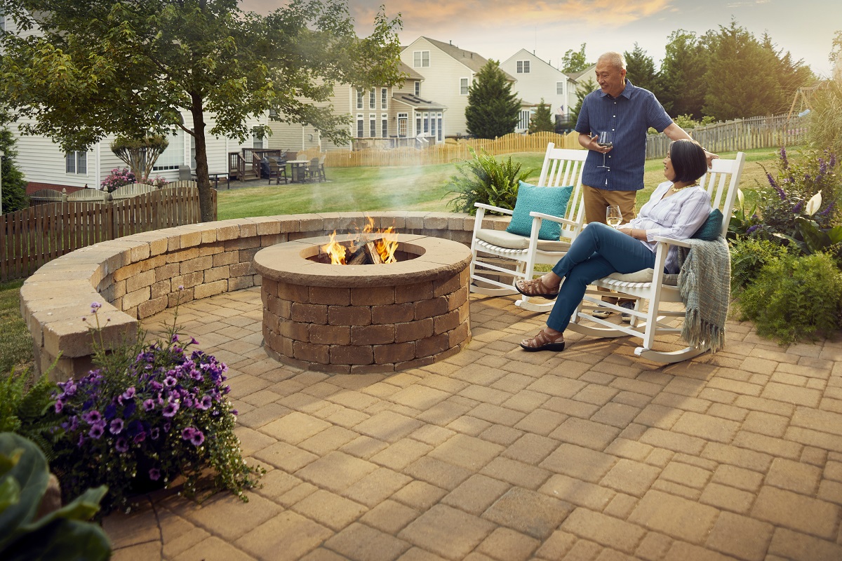 Patio with Fire Pit Combo Archadeck