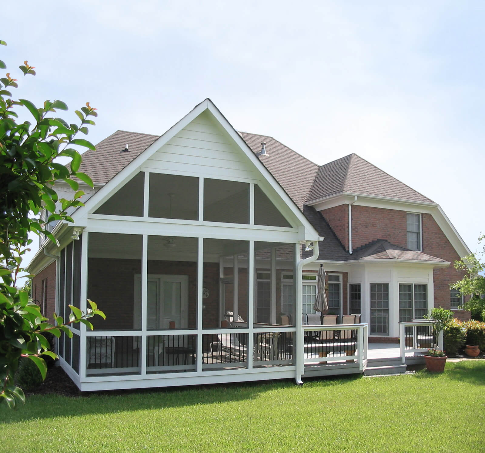 Exterior view of screened porch