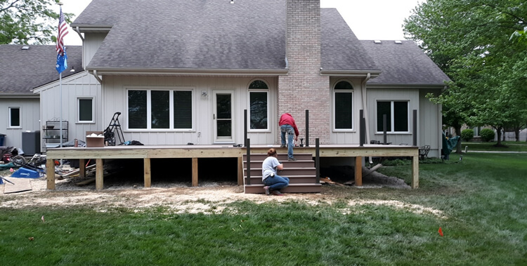 Deck and screened porch construction.