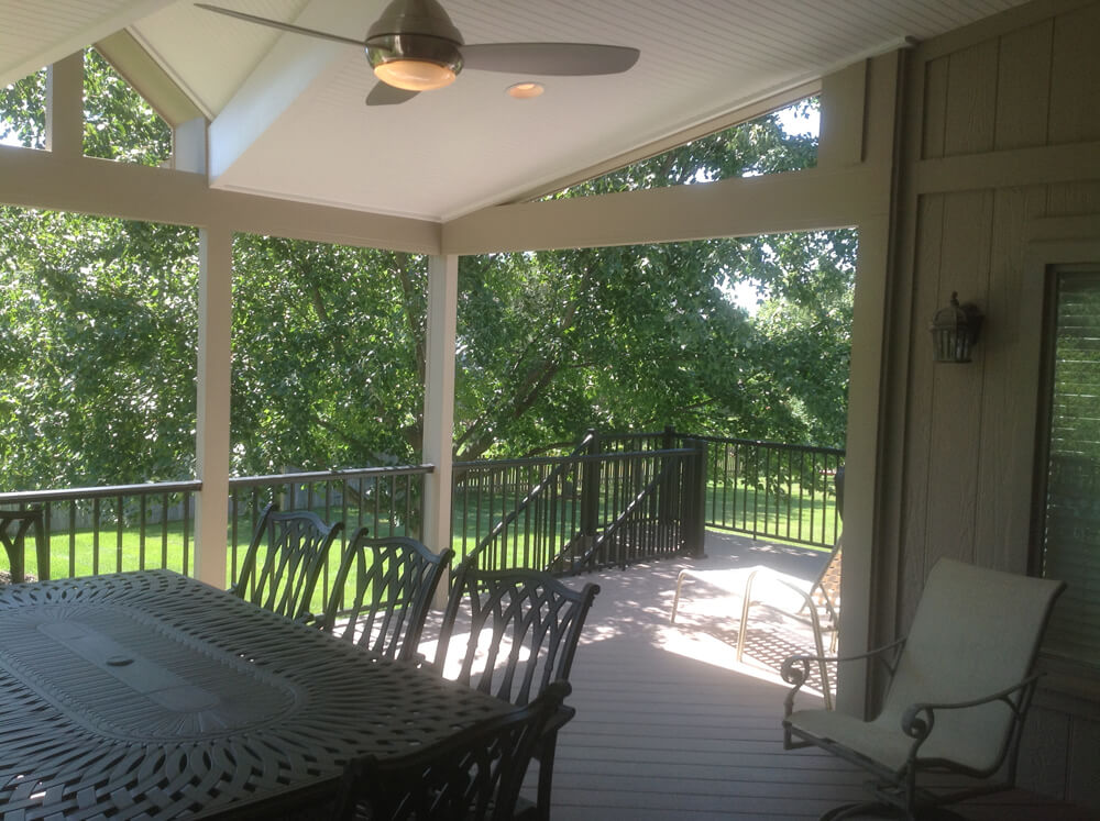 Custom deck and open porch.