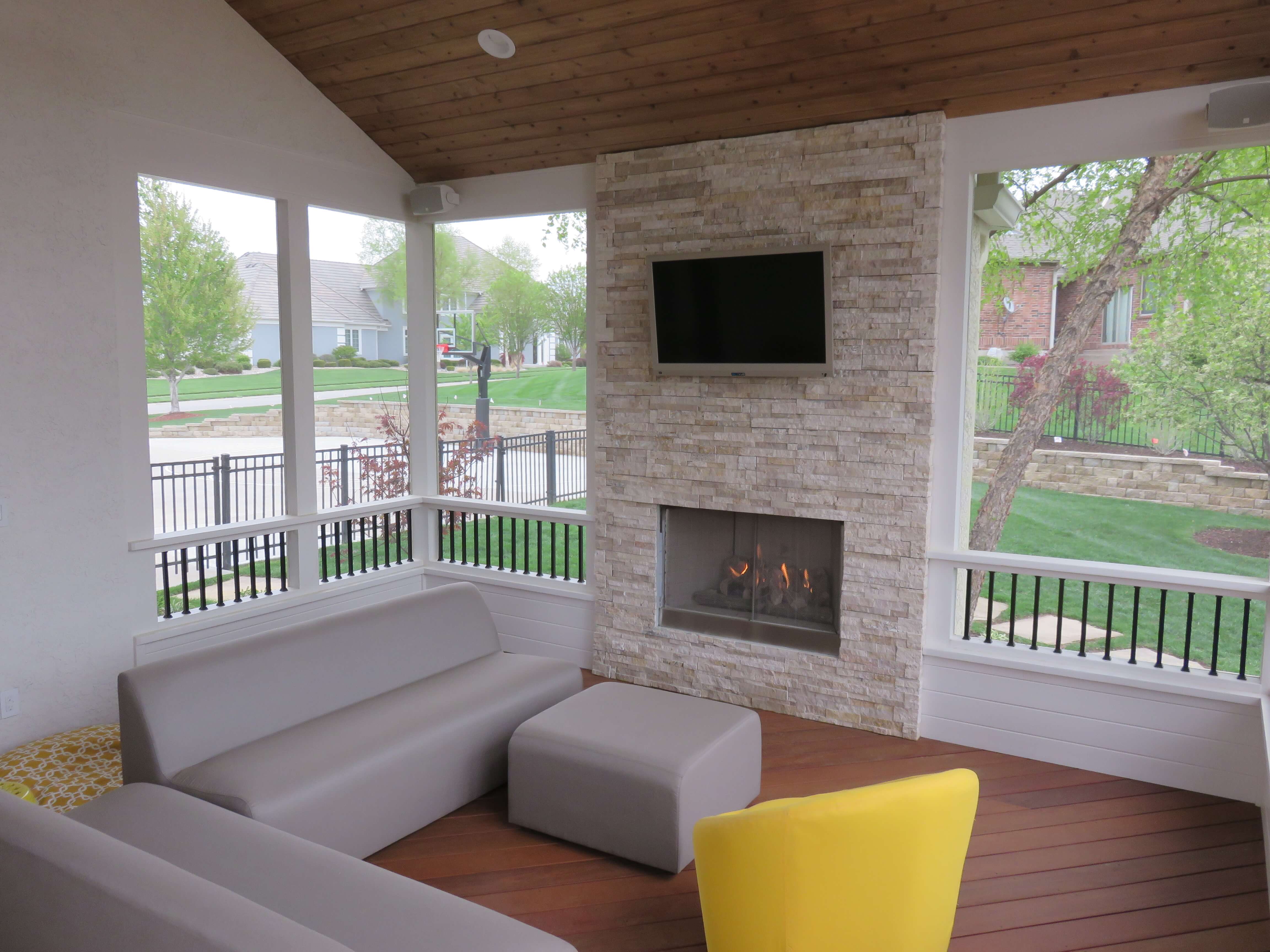 Screen Porch With Outdoor Fireplace – I Am Chris