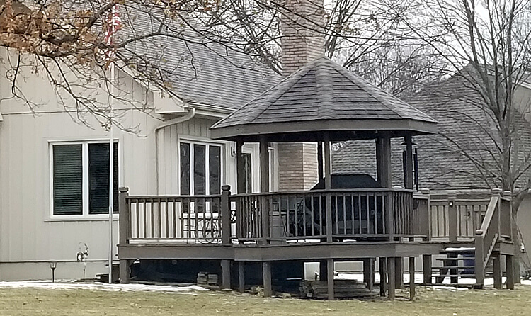 Custom deck and gazebo with outdoor kitchen