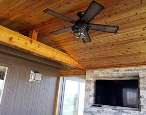 Screened porch ceiling fan