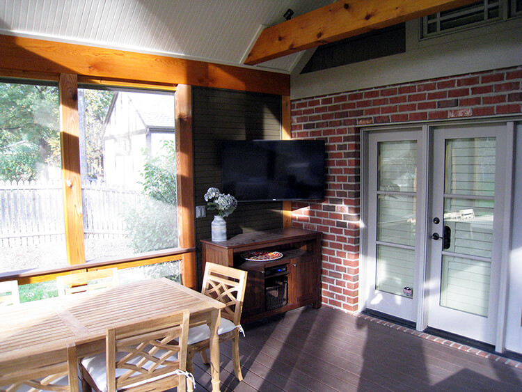 Custom screened porch with