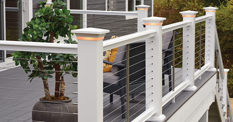 Deck railing and custom lighting