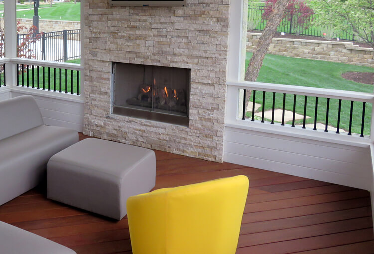 Modern outdoor fireplace