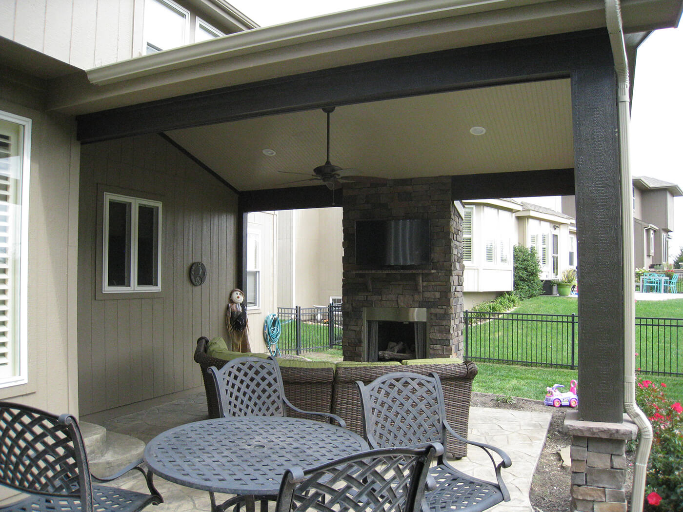 Seating area on porch