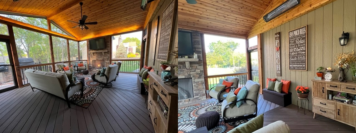inside of screened porch