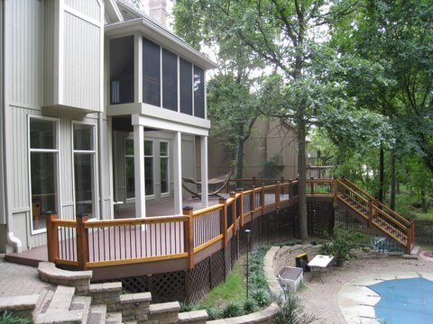 Custom backyard screened porch and deck