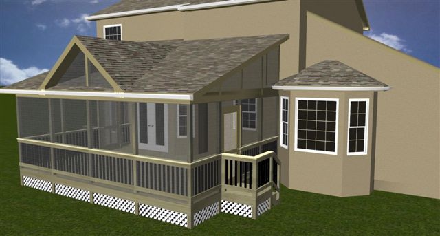 Screened porch 3D design
