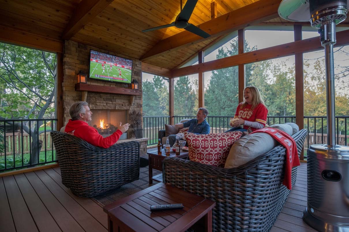 fall screened in porch Kansas City