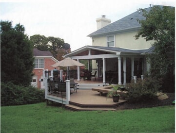 covered porch combination outdoor deck