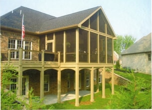 screened porch and outside deck on second level 