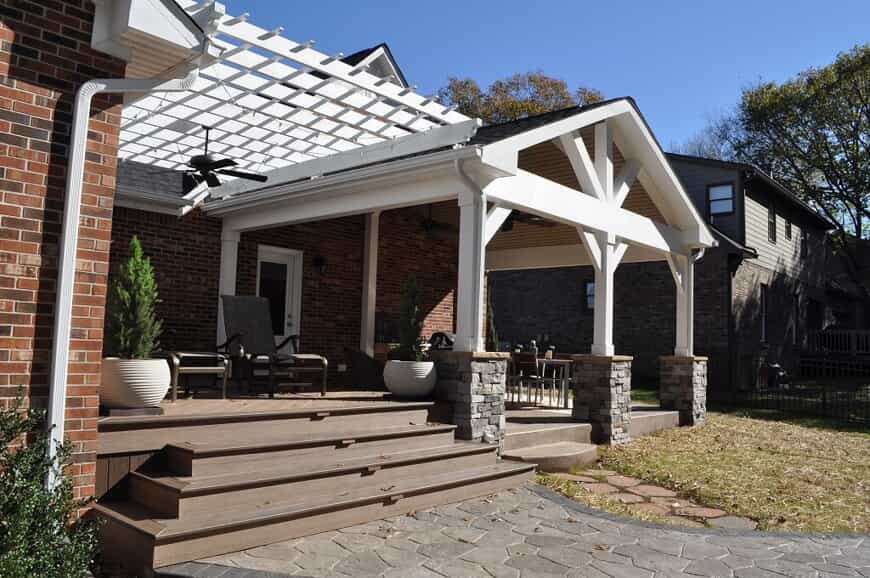 Covered porch with stairs