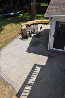 overhead view of patio with outdoor furniture