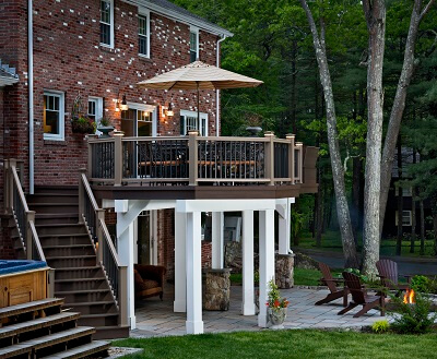 wood deck and patio