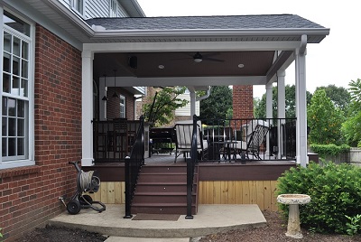 covered porch with stairs