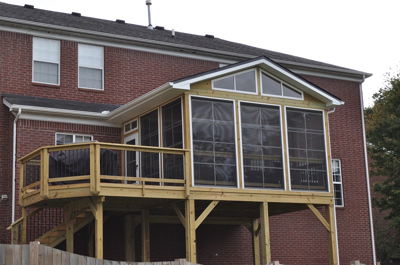 Screened EZE-Breeze porch under construction.