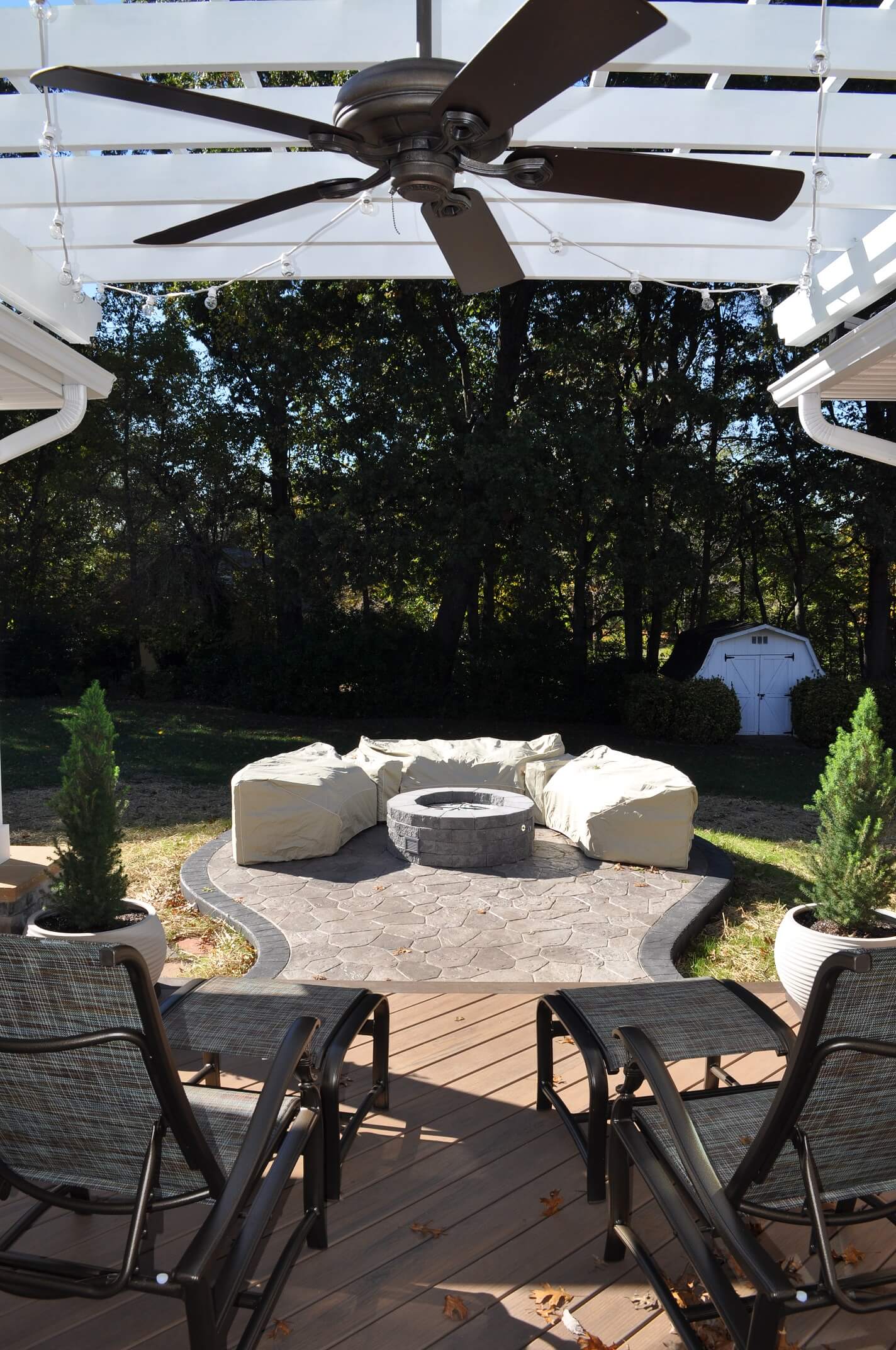 Covered deck and firepit
