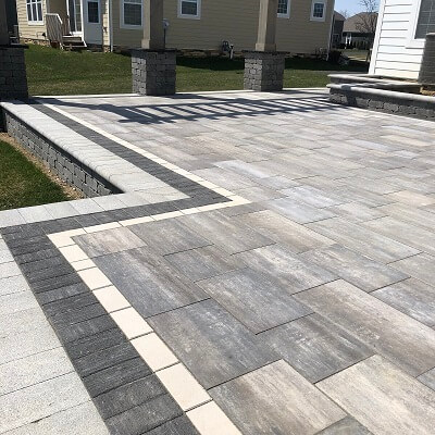 elevated paver patio