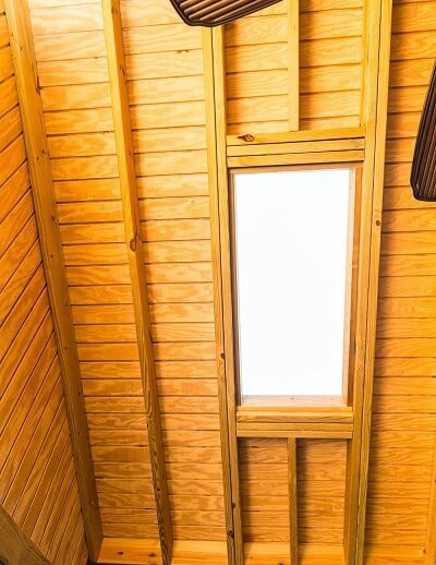 Custom screened porch with skylight