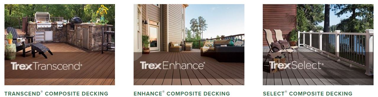 Trex composite decking collections
