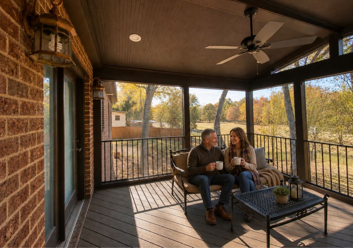 Nashville screened porch for autumn coffee break