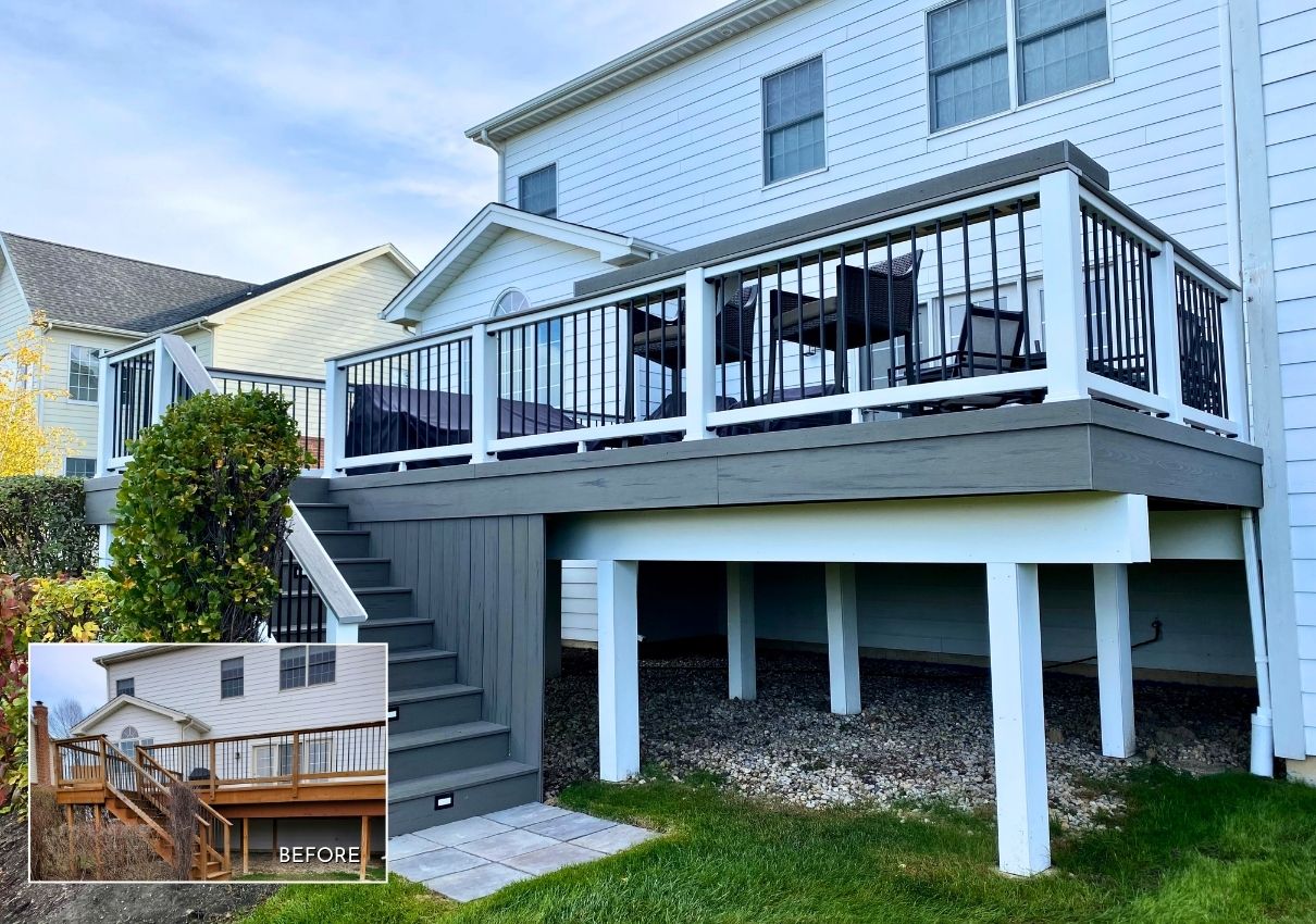 replace old wood deck with composite deck