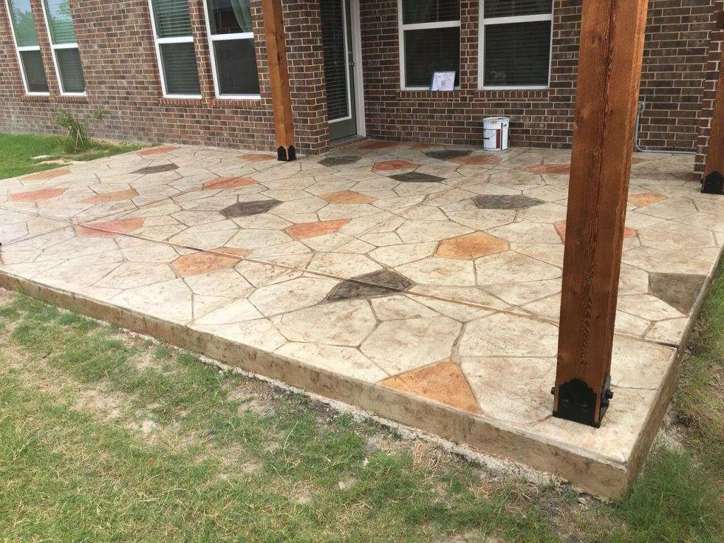 Stain and stamp patio 