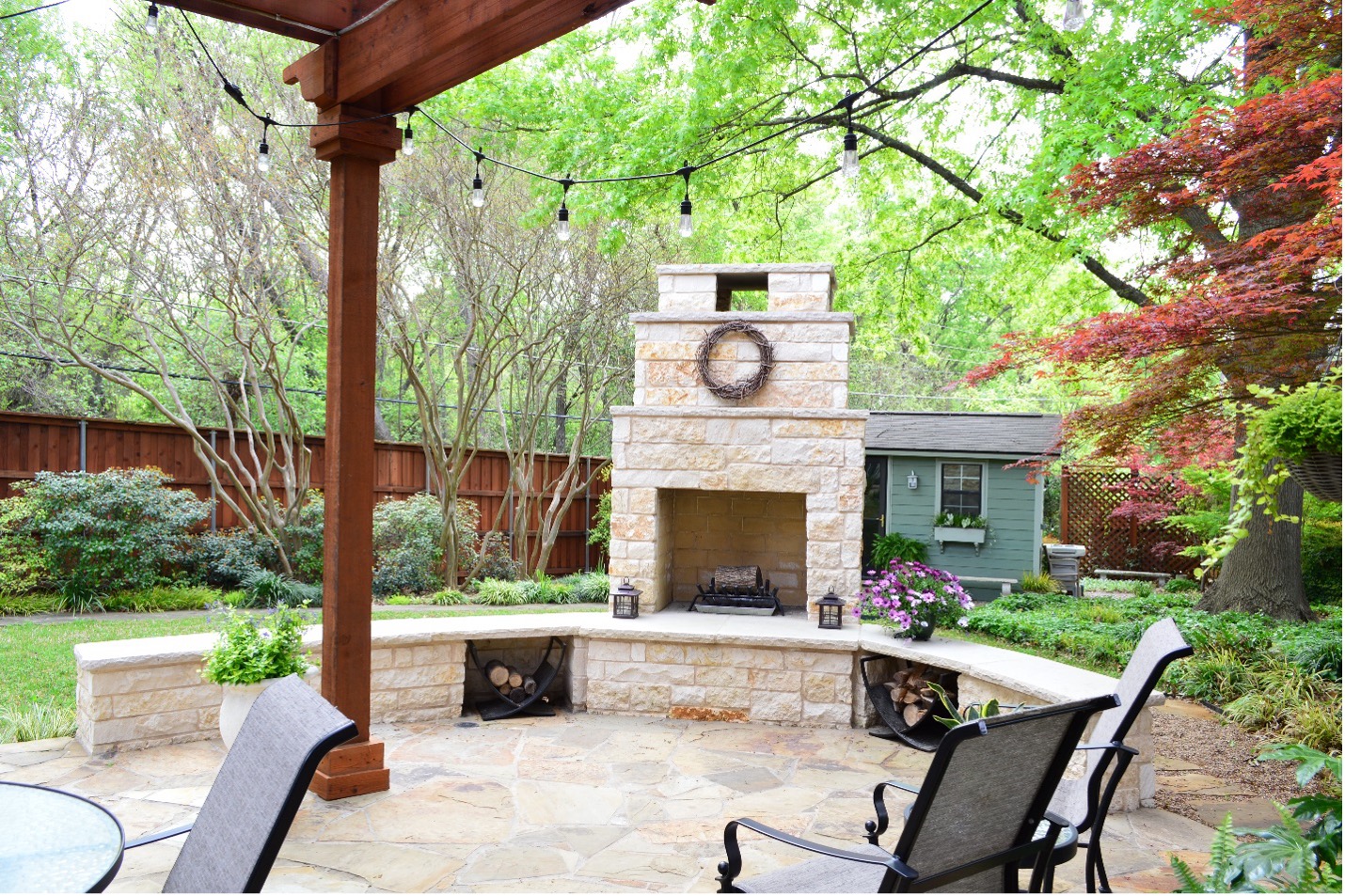 Natural stone patio floor design ideas