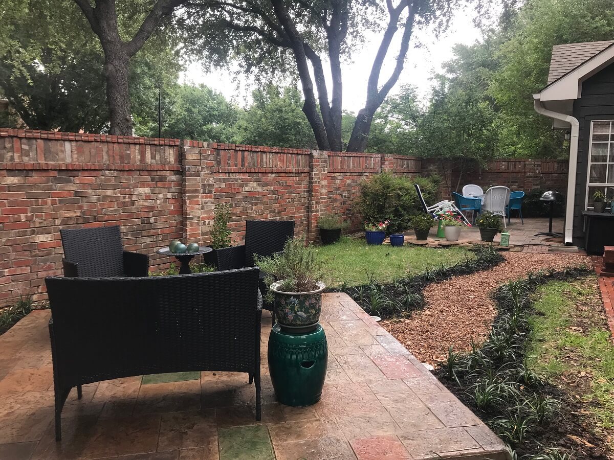 Addison-TX-matching-custom-stain-and-stamp-garden-patios