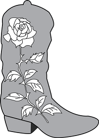 cowboy boot with rose