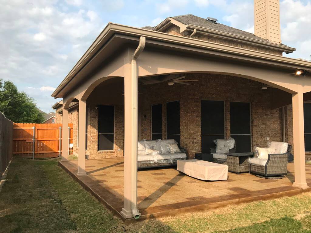 Custom backyard covered porch
