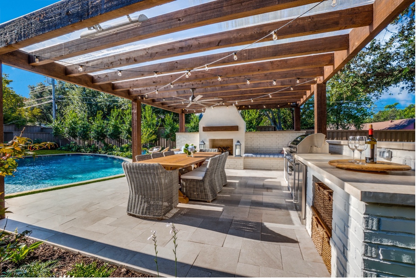 Poolside patio builders