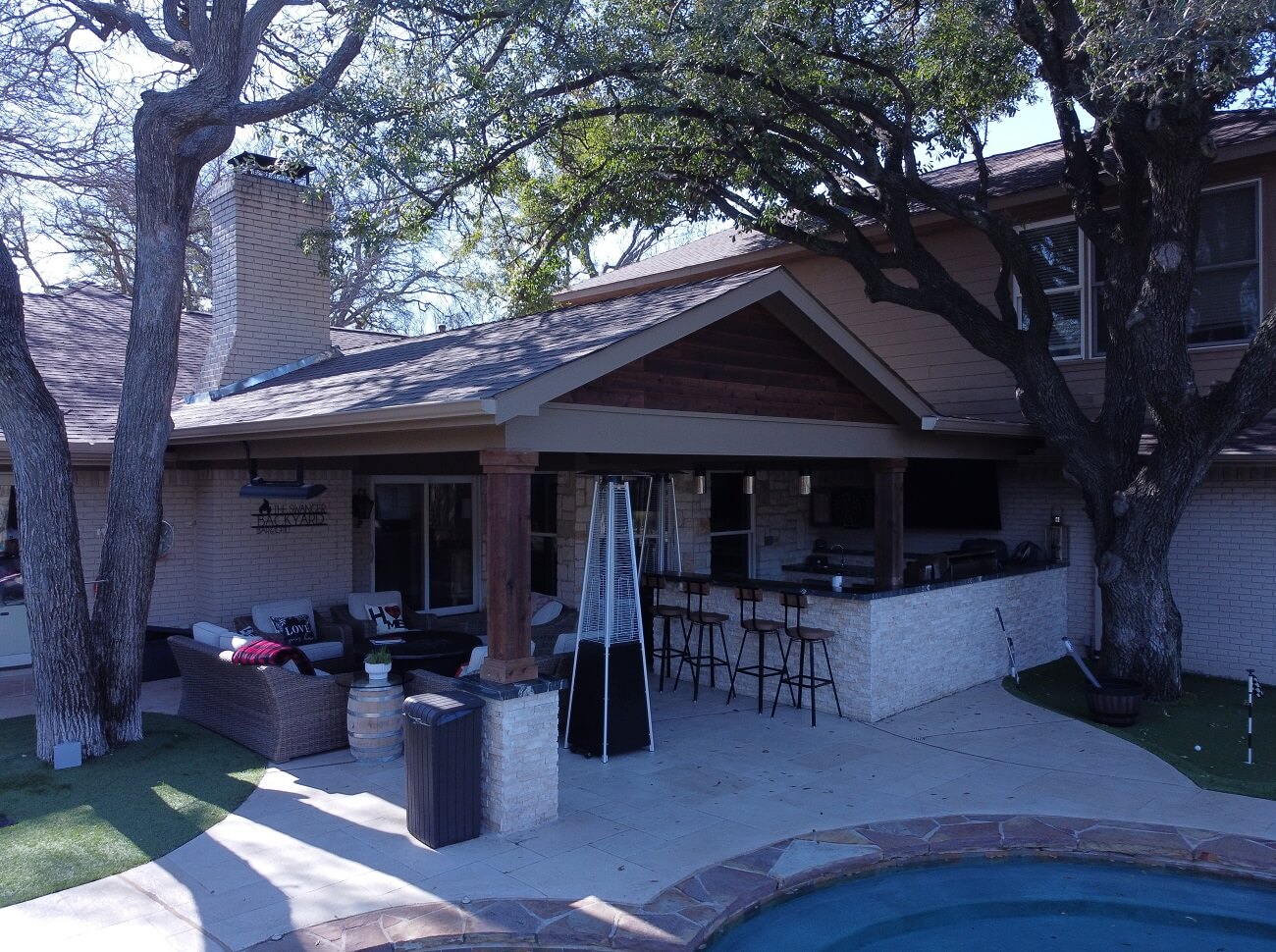 Dallas Covered Patio with Outdoor Kitchen Archadeck of NE Dallas