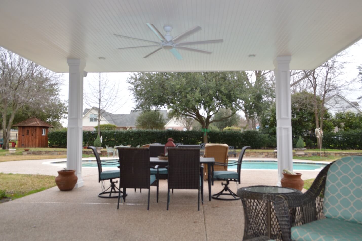 Covered Patio With Ceiling Fan 