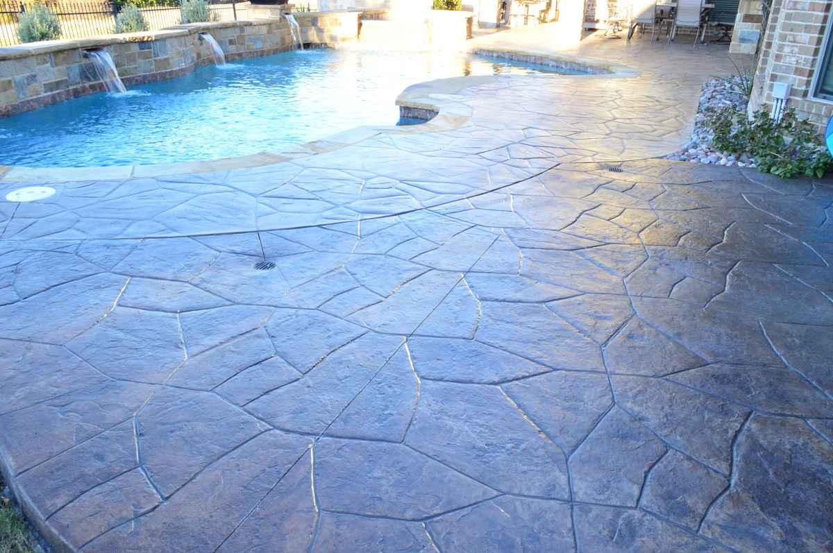 Poolside stain and stamp services in Heath TX