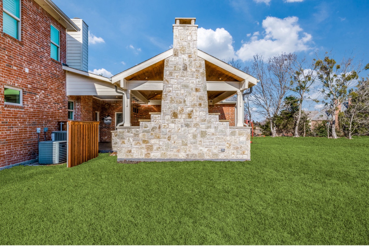 gable roof covered patio