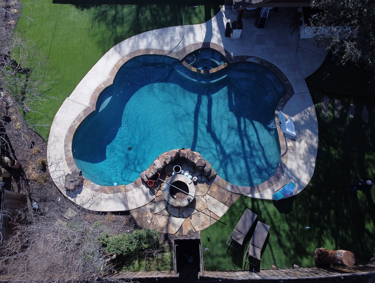 overhead view dallas tx updated pool