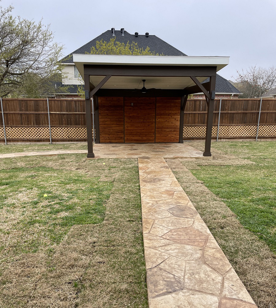 Garland TX outdoor living combination backyard transformation.