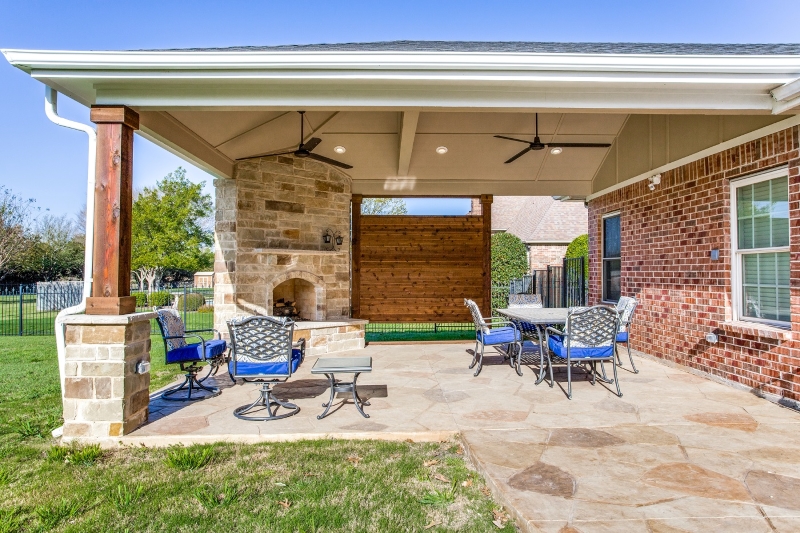 Sunnyvale TX Stain and Stamp covered Patio Builders