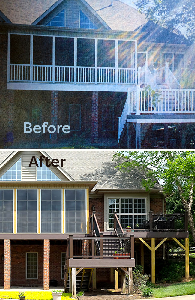 Before and after deck image