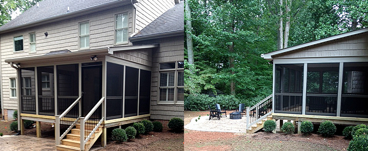Paver patio and screened porch