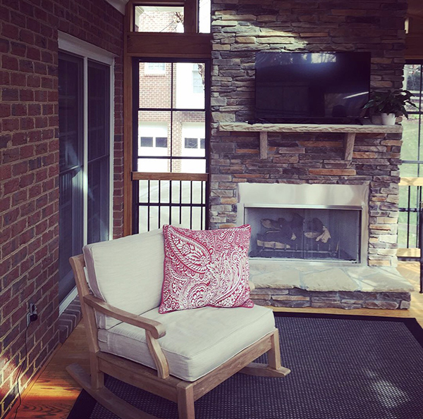 Screened in porch and fireplace