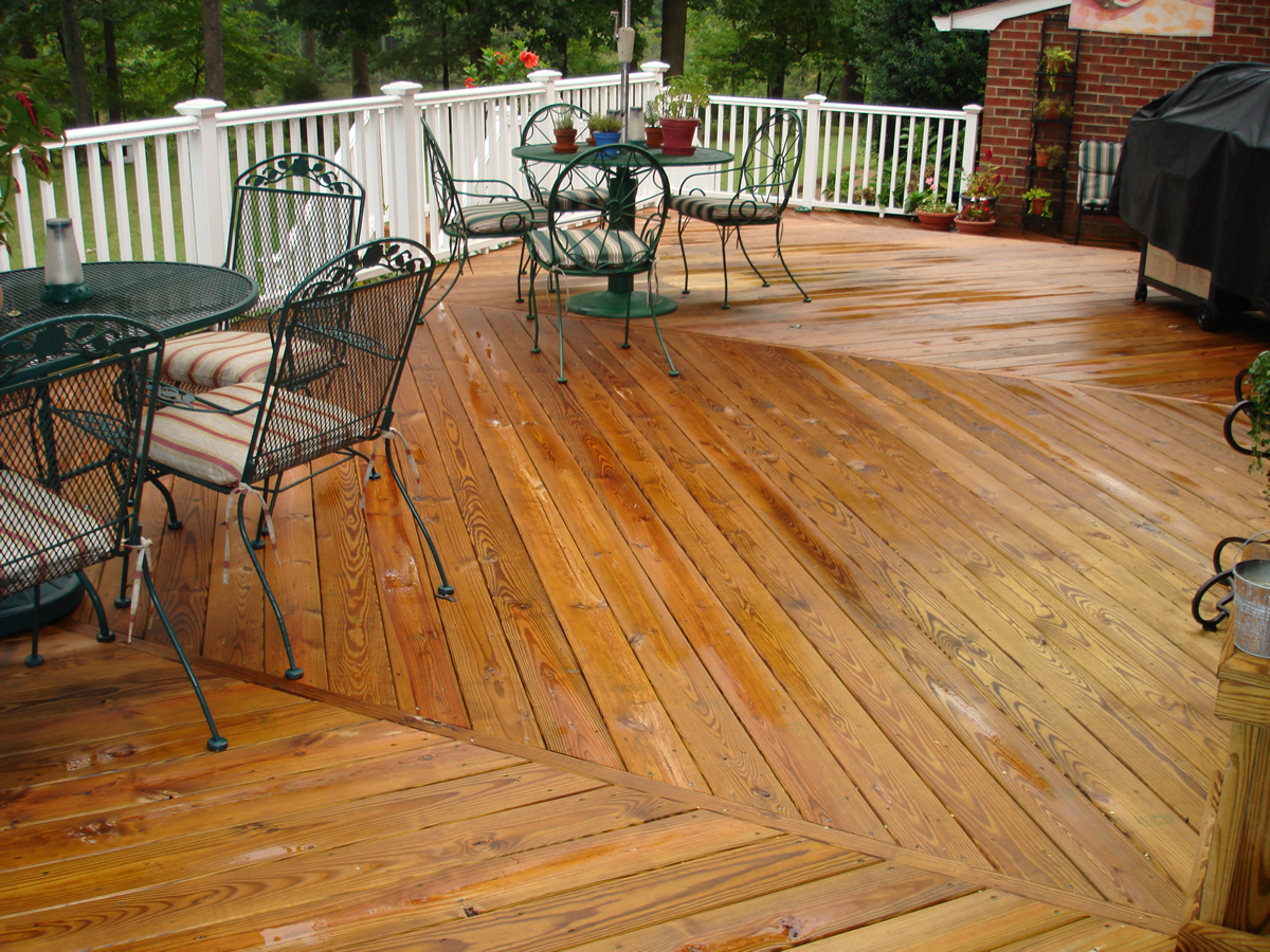 Wood deck and seating area 