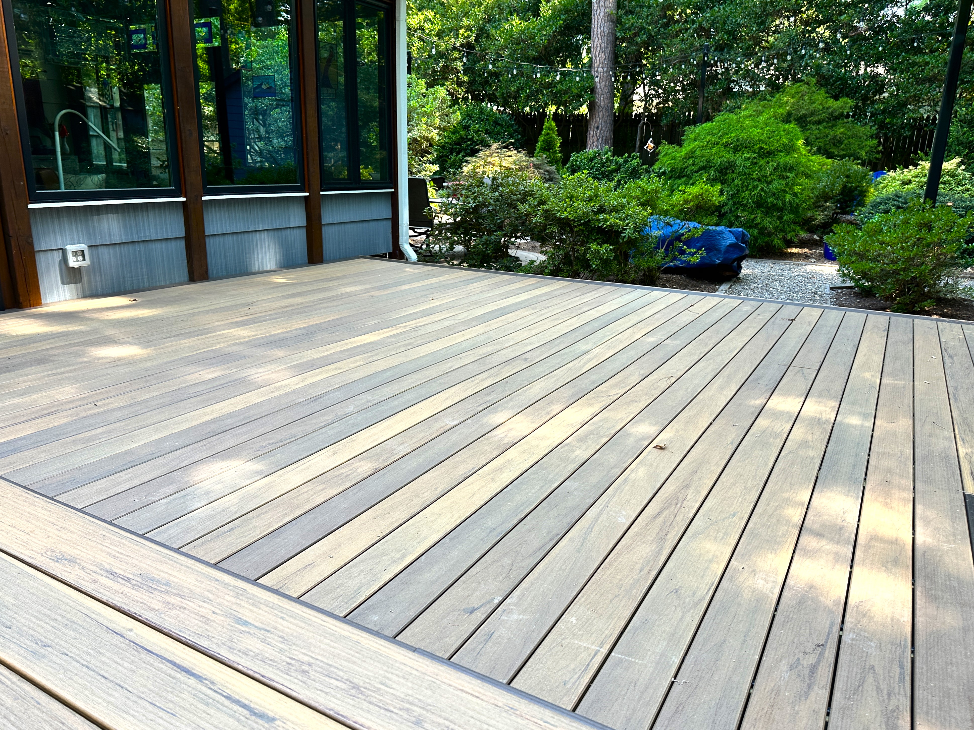 wooden deck close up image