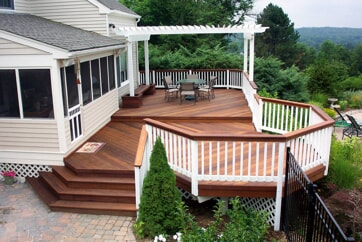 ipe deck and pergola with multi levels